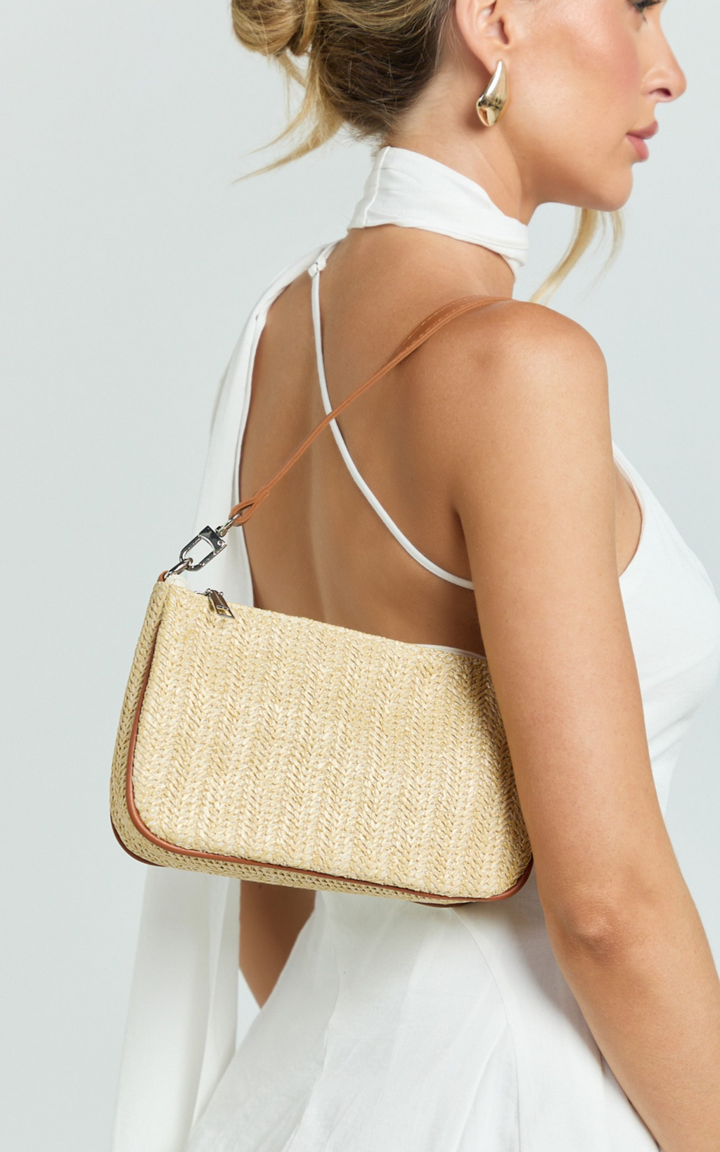 Sally Bag - Straw Shoulder Bag in Natural