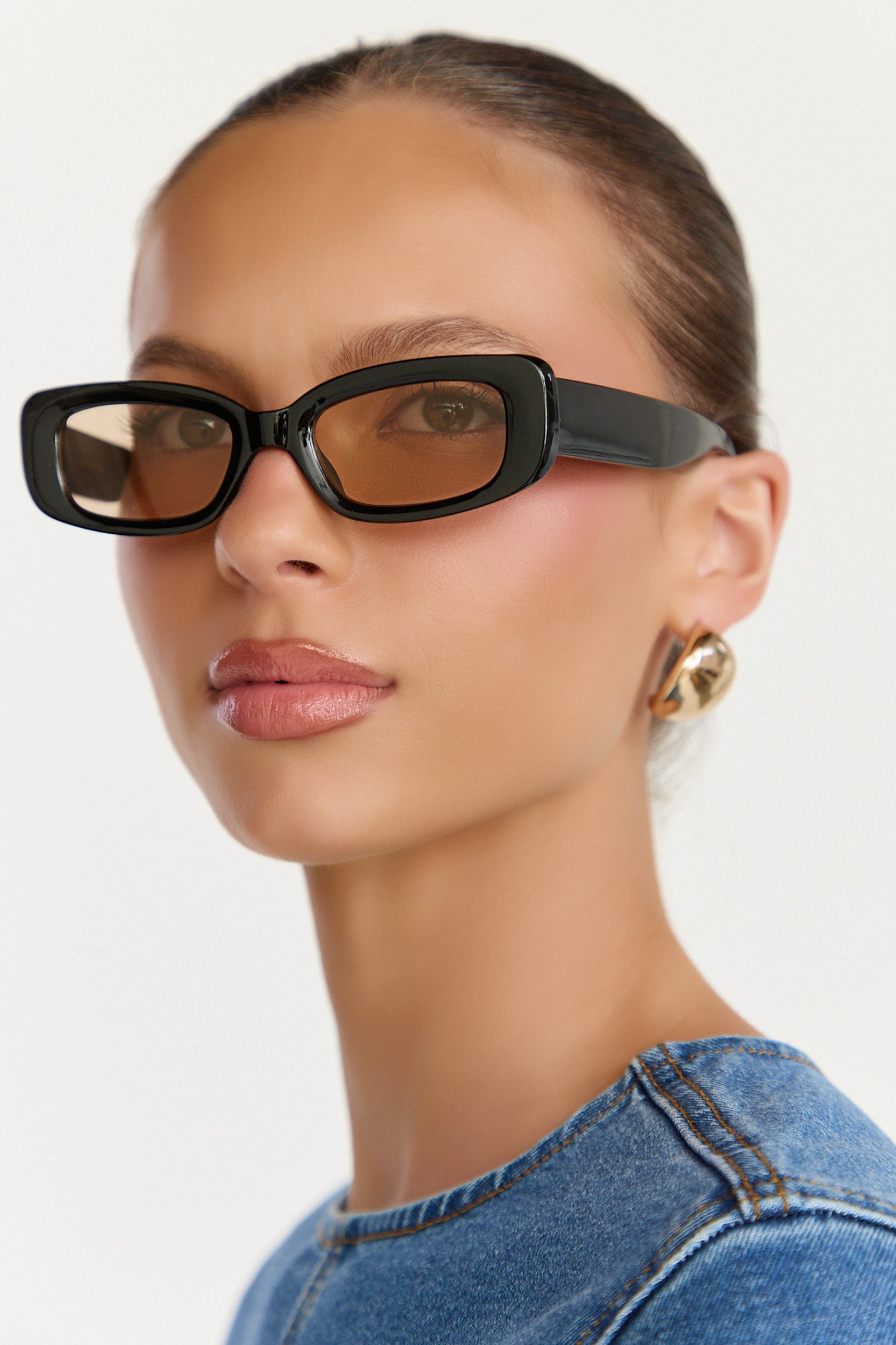 Sally Sunglasses - Rectangle Sunglasses in Black
