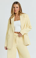 Selena Blazer - Oversized Single Breasted Blazer in Lemon