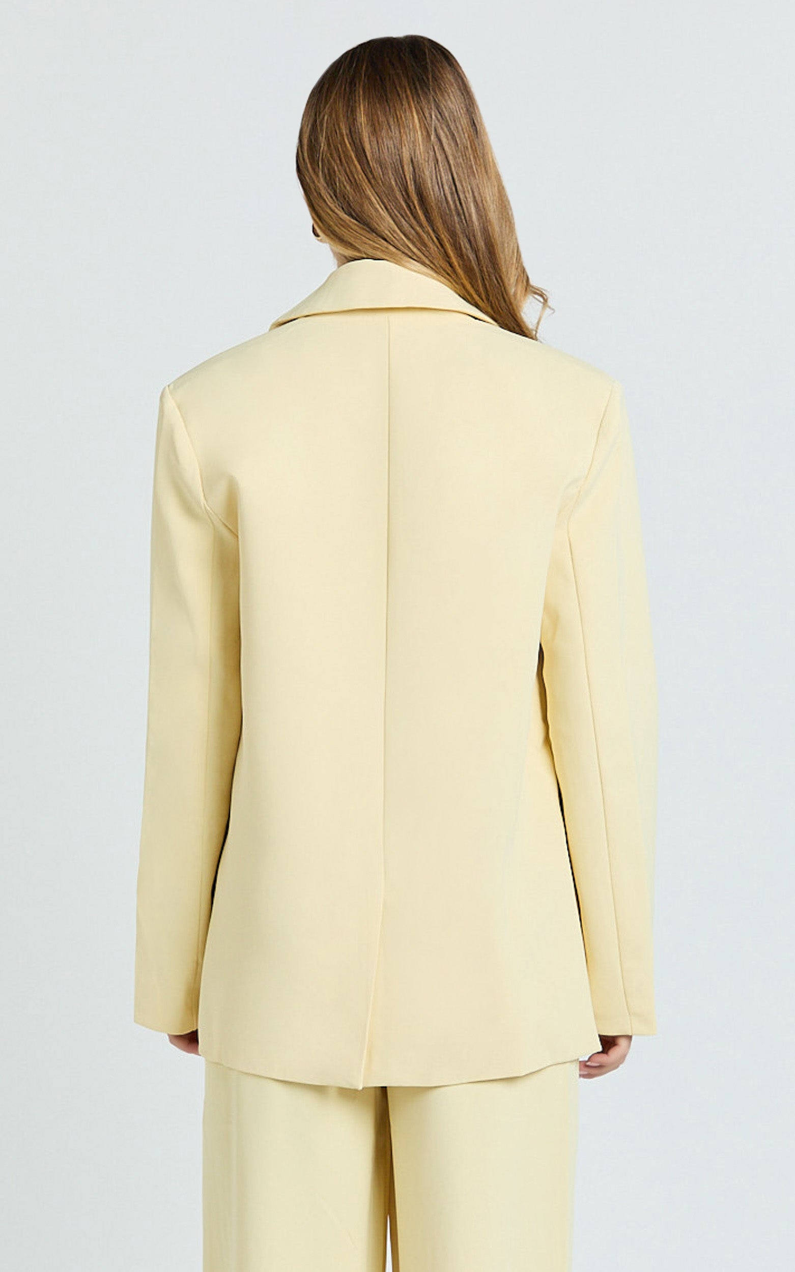 Selena Blazer - Oversized Single Breasted Blazer in Lemon