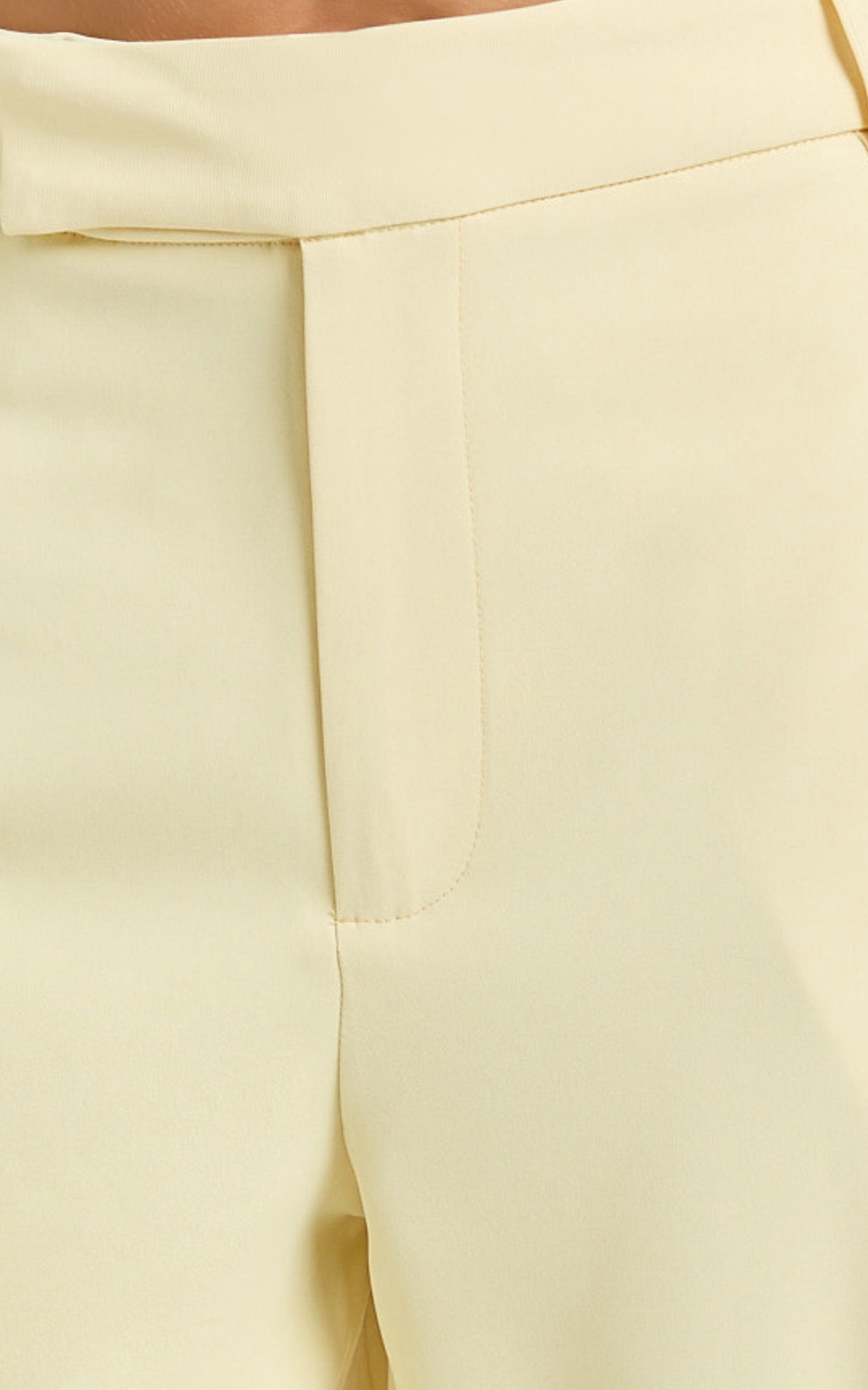 Selena Pants - High Waisted Wide Leg Tailored Pants in Lemon