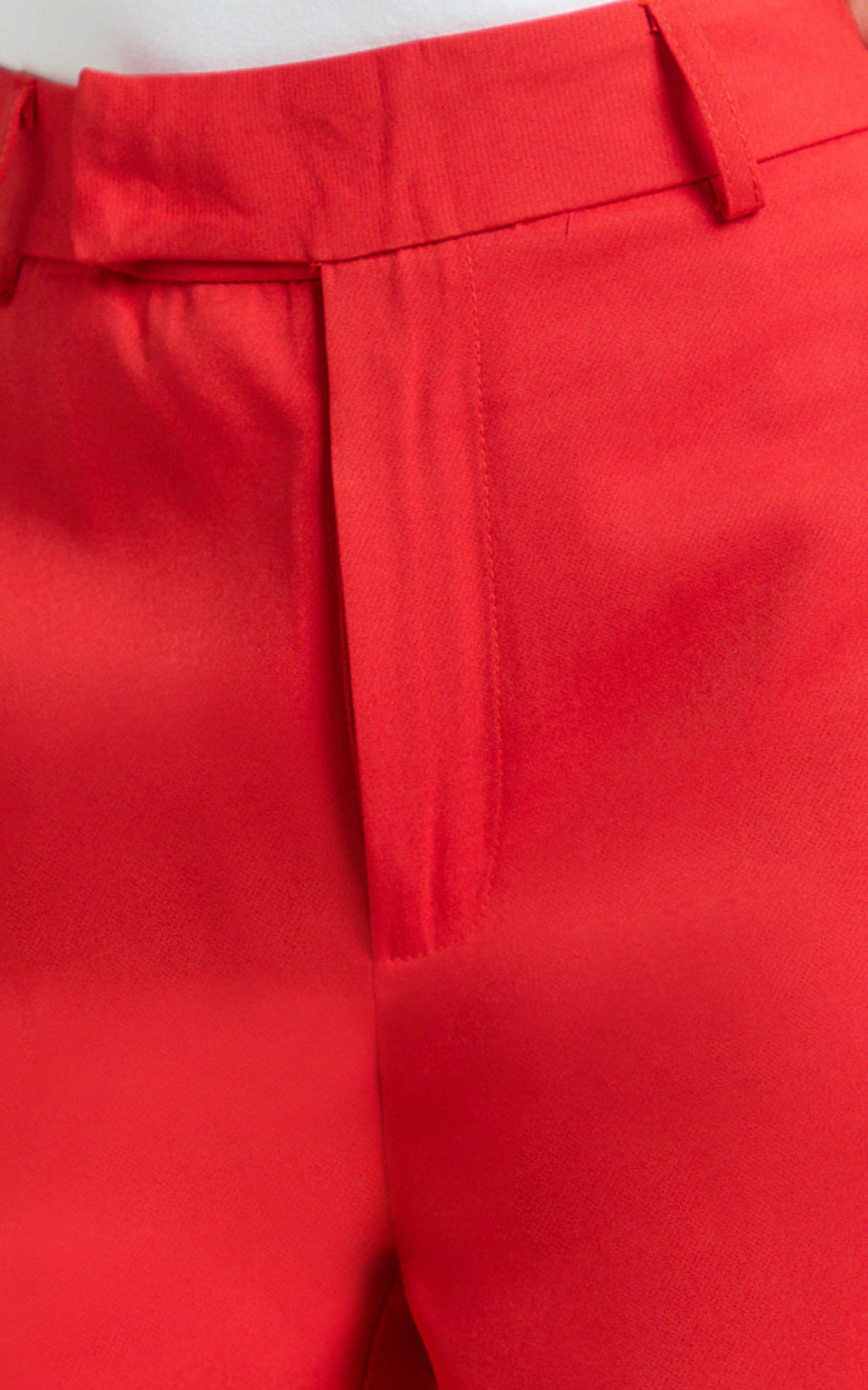 Selena Pants - High Waisted Wide Leg Tailored Pants in Red