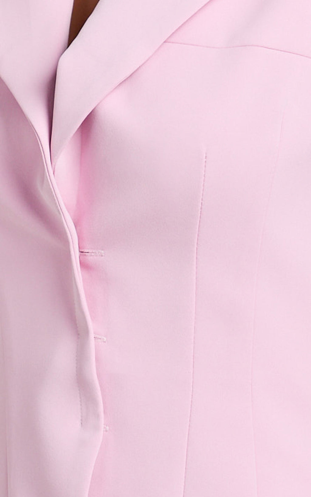 Seville Blazer -  Long Line Notched Lapel Blazer in Pink