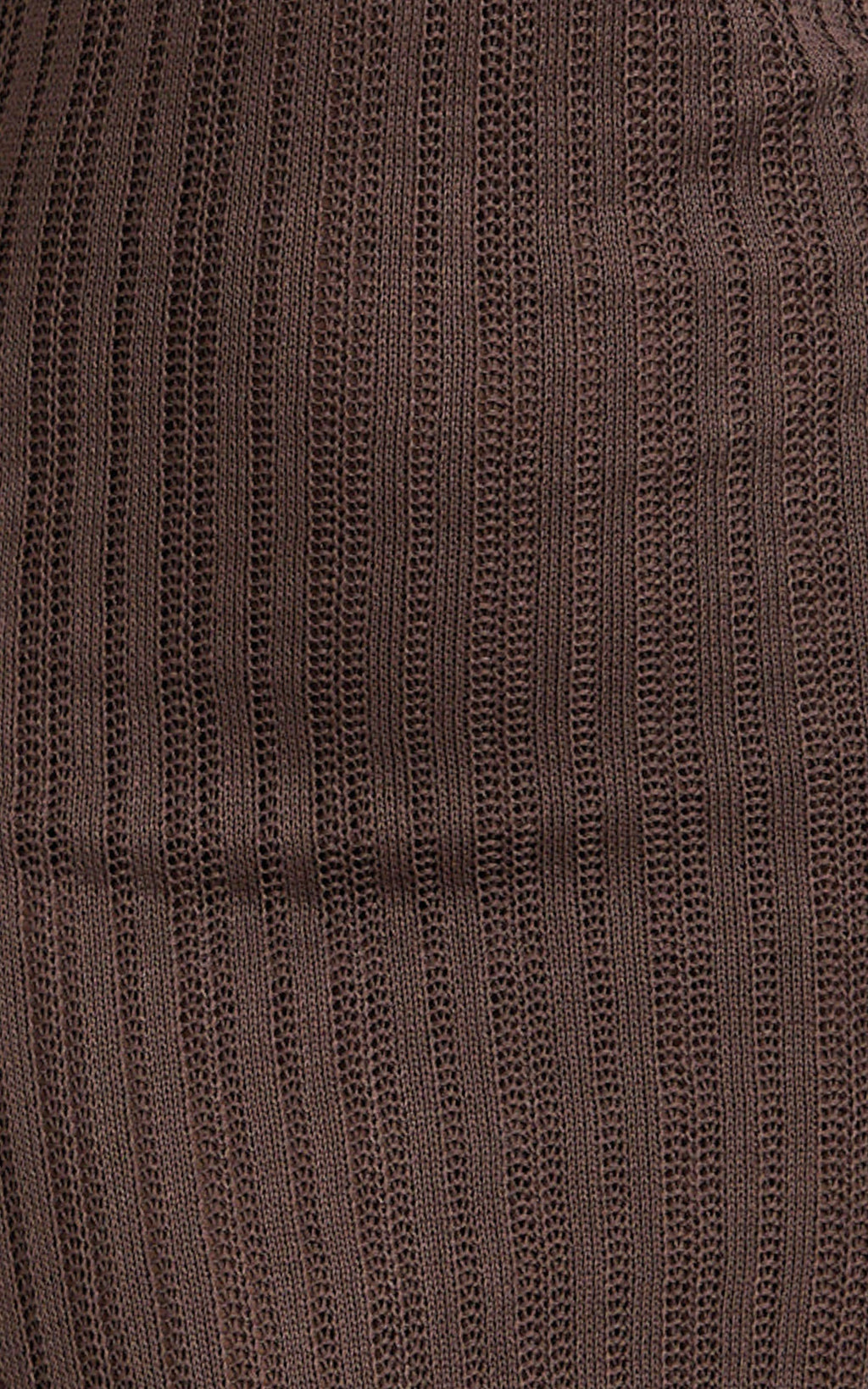 Shailene Maxi Dress - Chain Strap Scoop Neck Knitted Maxi Dress in Chocolate