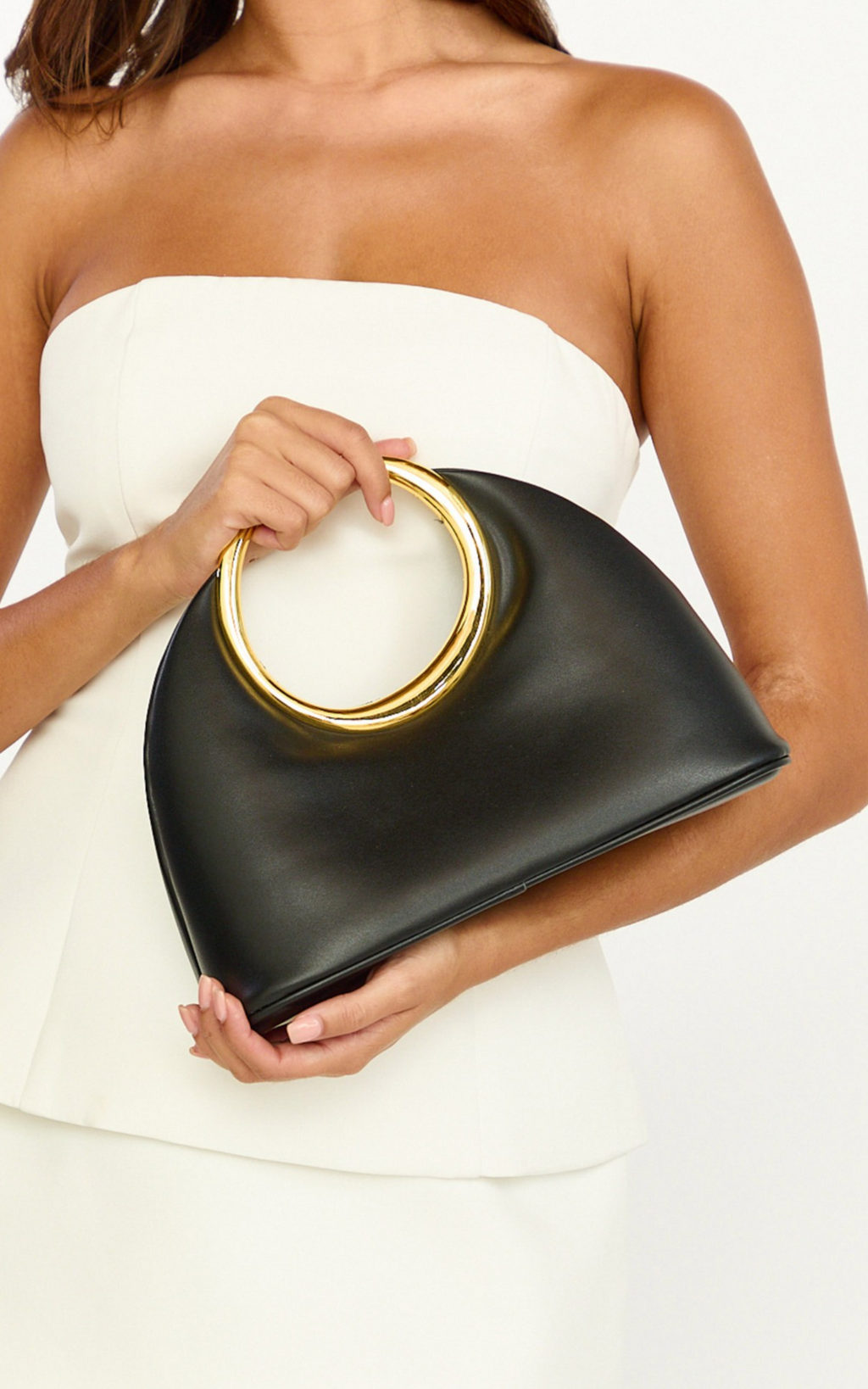 Sienna Gold Handle Bag in Black