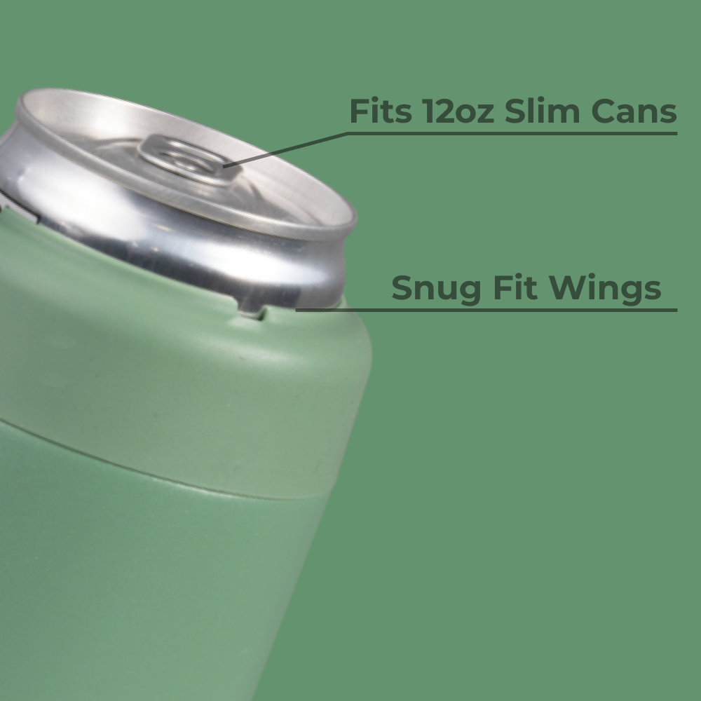 Sage Slim Can Cooler 12oz Fits Slim Cans with Snug Wings