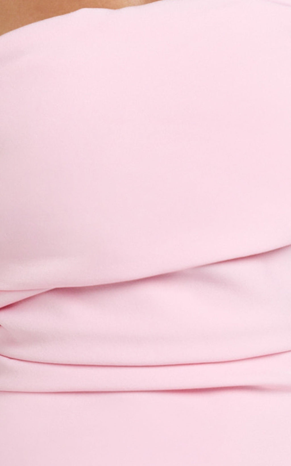 Stefanie Mini Dress - Ruched One Shoulder Dress in Pale Pink