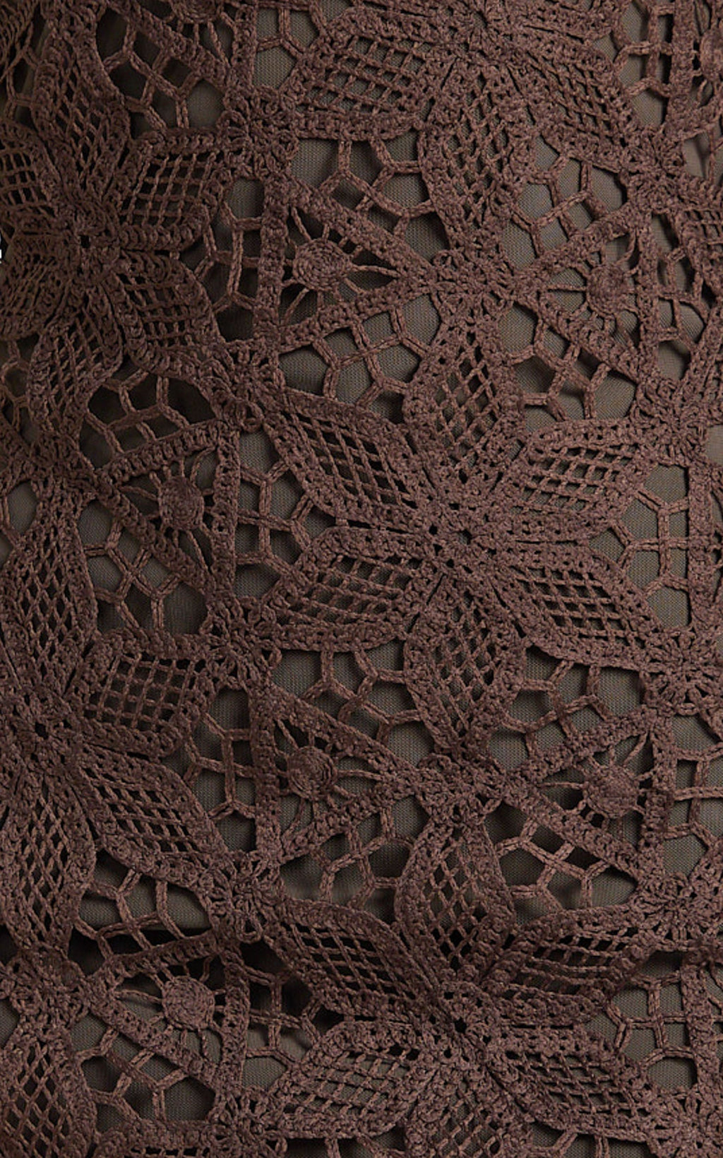 Tamika Mini Dress - Crochet Strapless Bodycon Dress in Chocolate