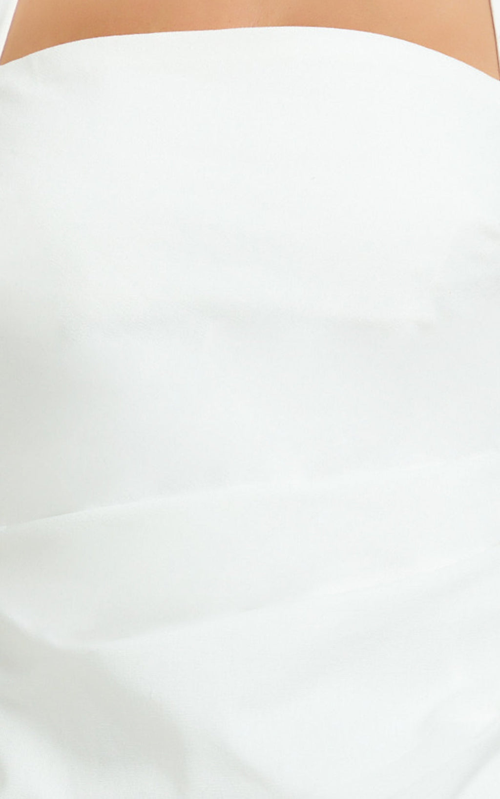 Tamika Mini Dress - Halter Neck Gathered A Line Mini Dress in Off White