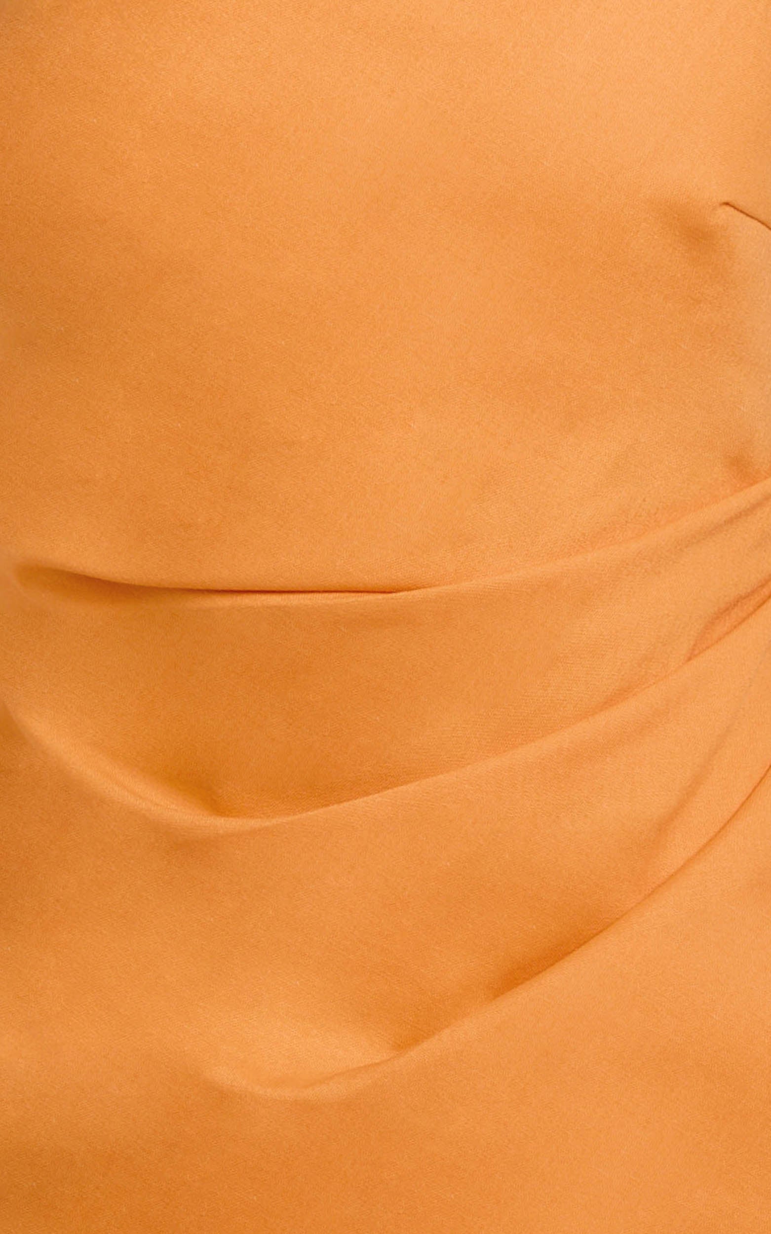 Tamika Mini Dress - Halter Neck Gathered A Line Mini Dress in Orange
