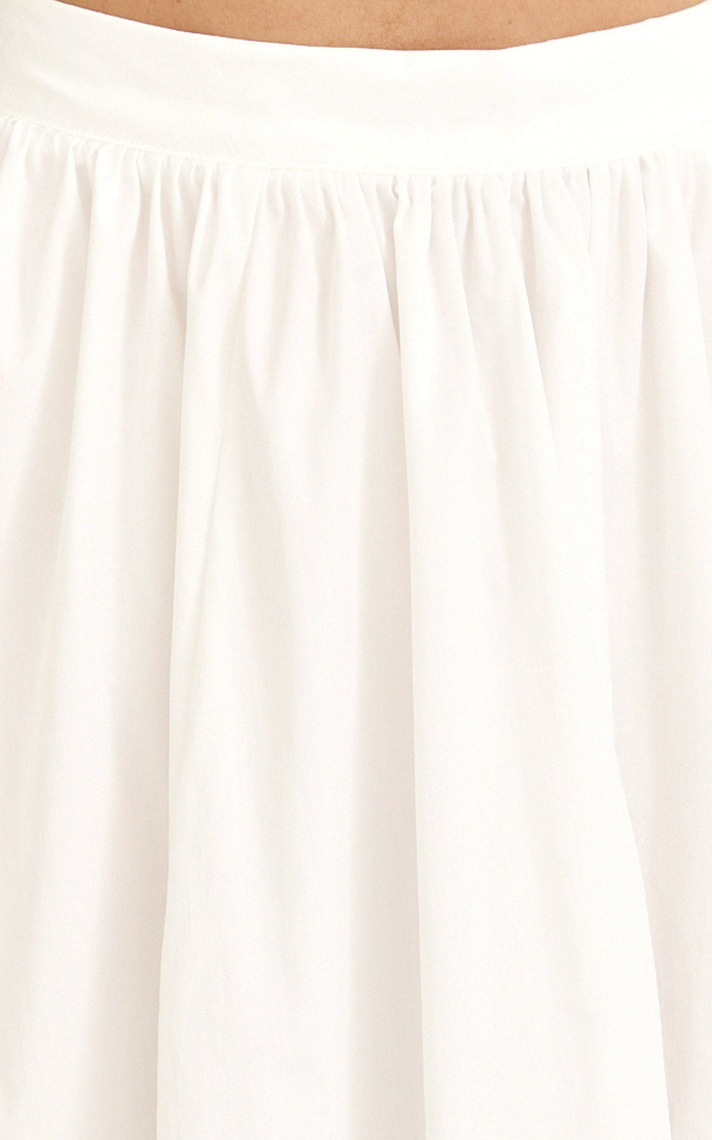 Tegan Two Piece Set - Straight Neck Micro Crop Top and A Line Maxi Skirt Set in White