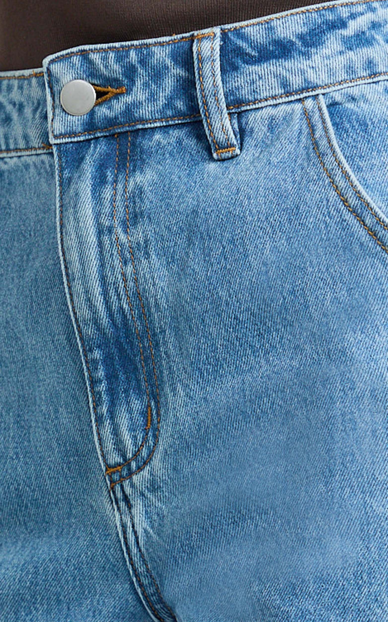 Therese Jeans - High Waist Wide Leg Flare Recycled Denim Jeans in Light Mid