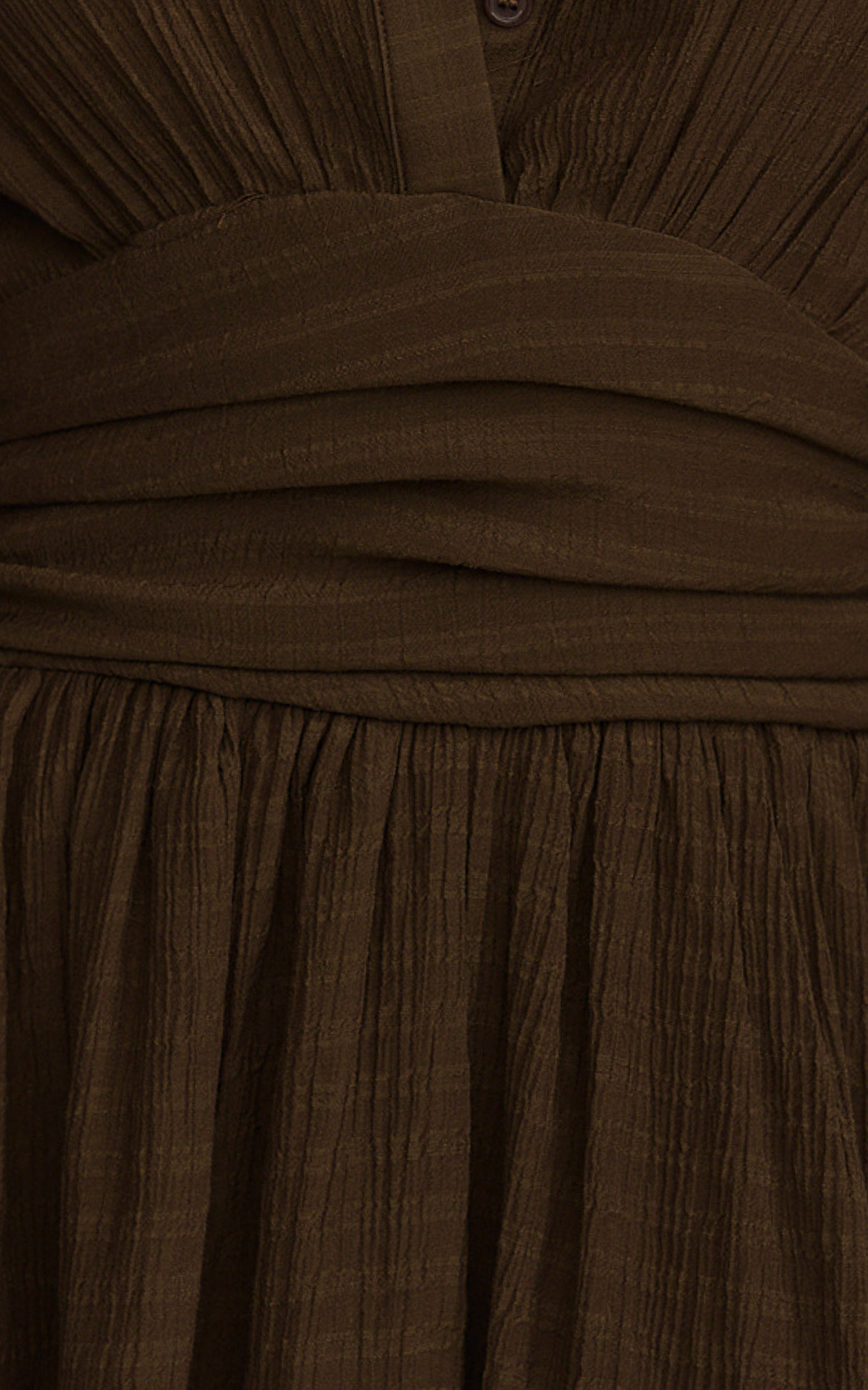 Valerie Mini Dress - Collared Long Sleeve Waist Shirt Dress in Chocolate