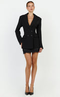 Vienna Blazer - Double Breasted Blazer with Adjustable Cinch Back in Black