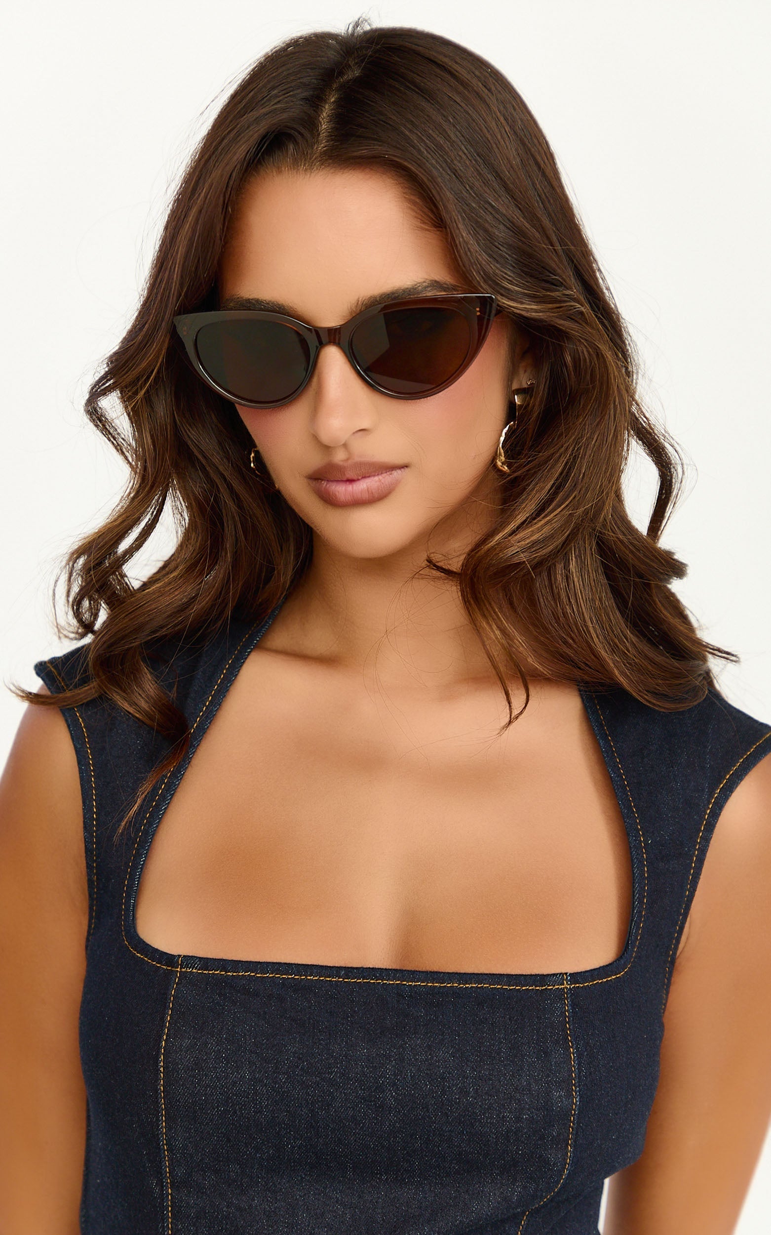 Wallace Sunglasses - Cat Eye Sunglasses in Brown