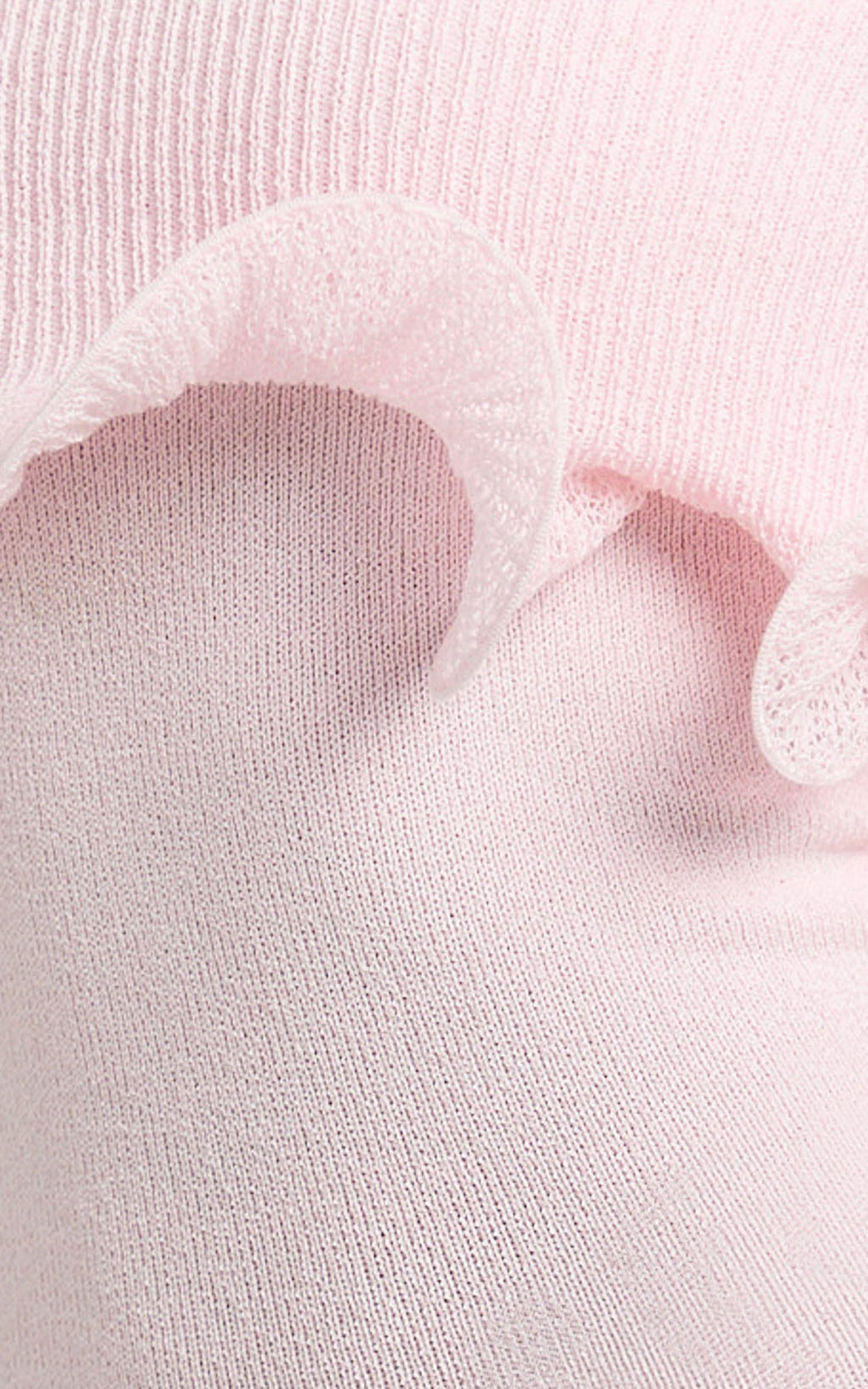 Winnie Maxi Dress - Off Shoulder Frilled Hem Knitted Dress in Baby Pink