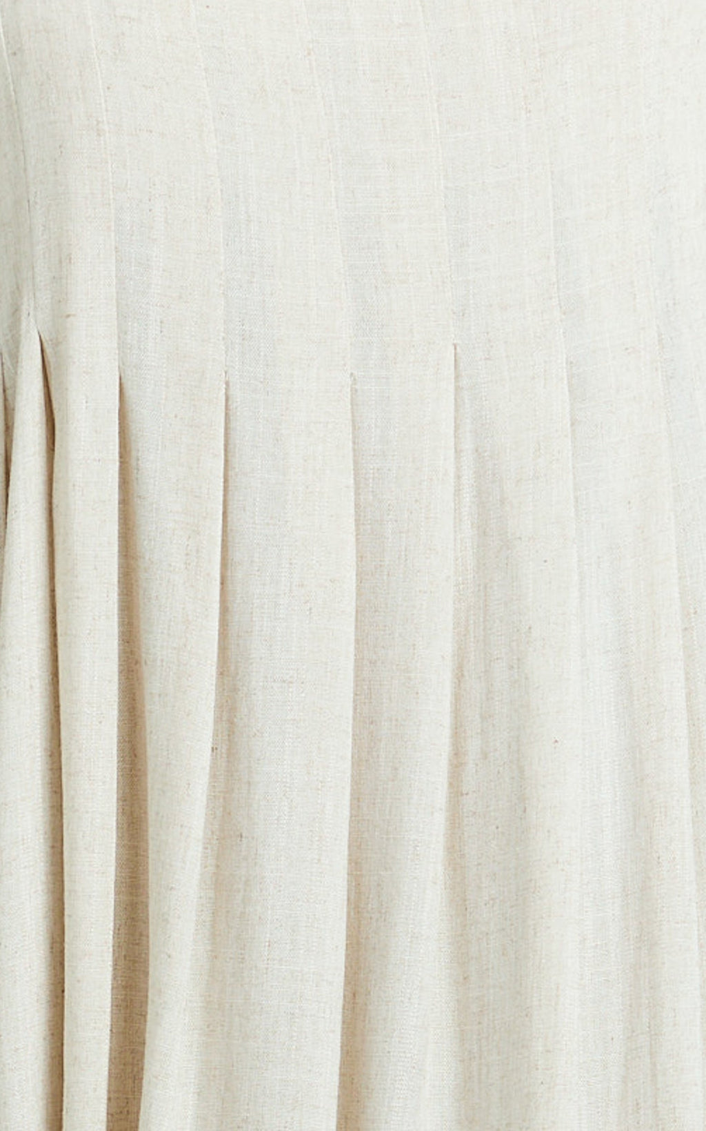Yanna Midi Dress - Square Neckline Pleated Dress in Beige