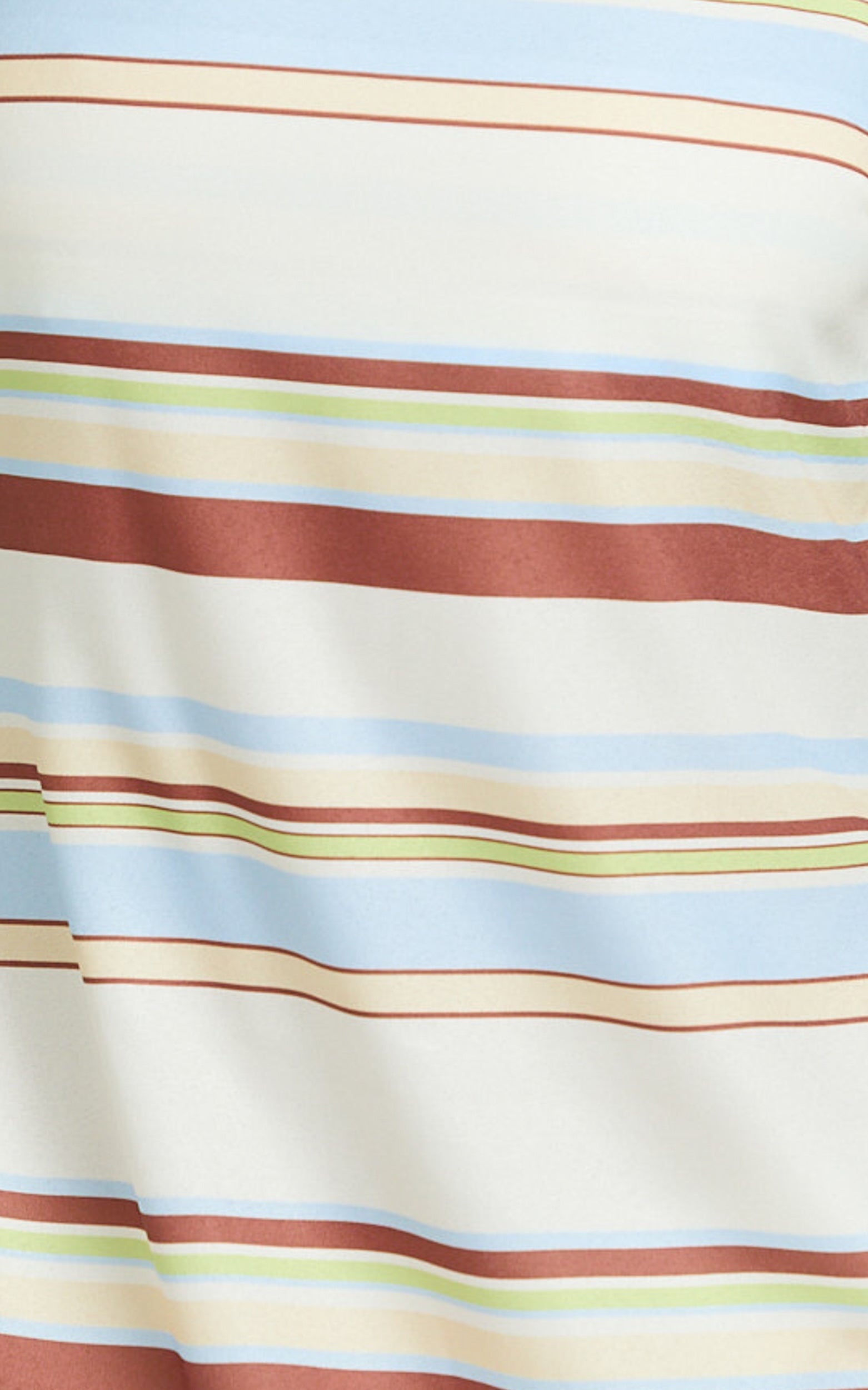Yurika Maxi Dress - Square Neck Stripe Print Slip Dress in Choco Retro Stripe