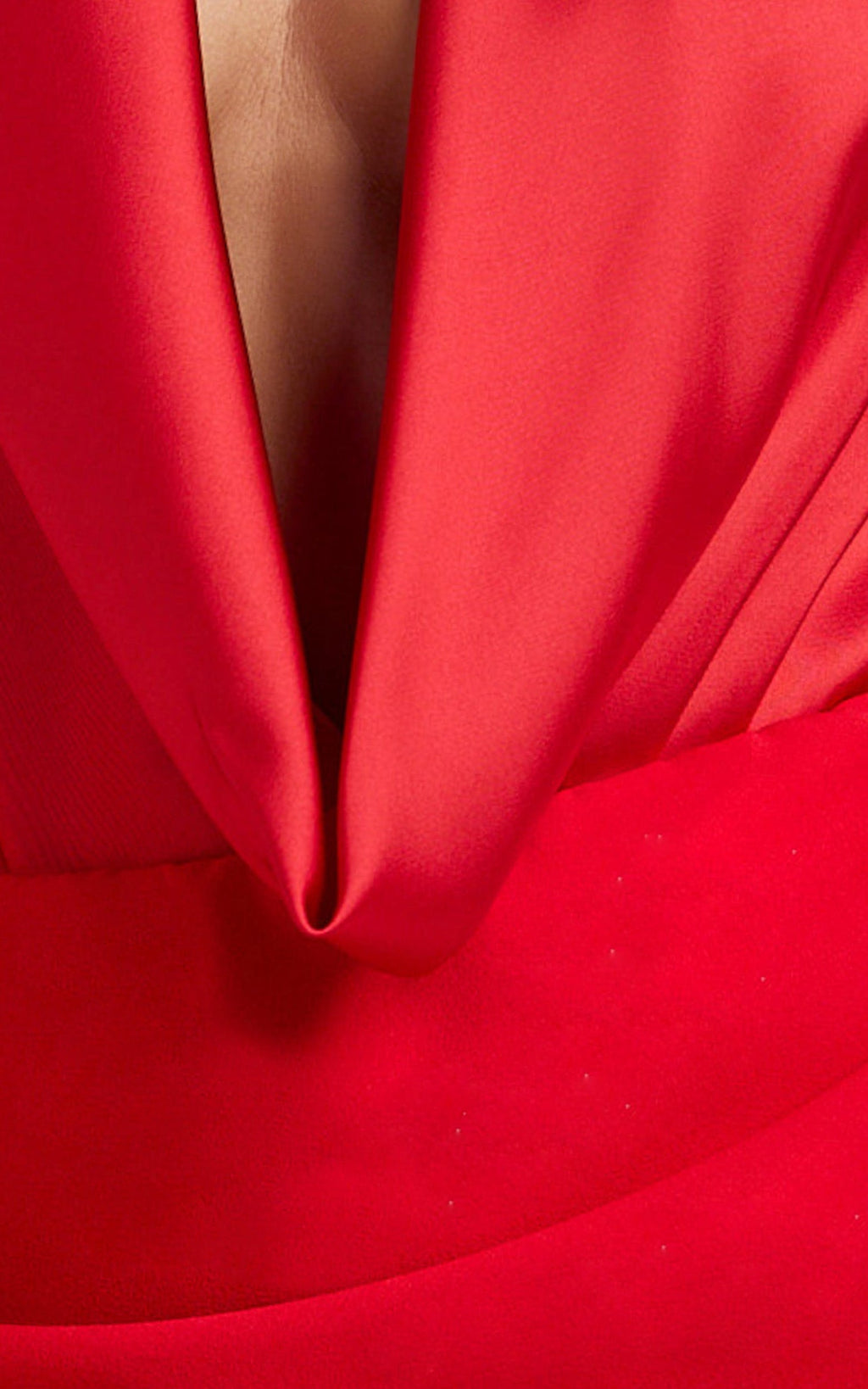 Zephyr Bodysuit - Plunge Neck Cowl Bodysuit in Red