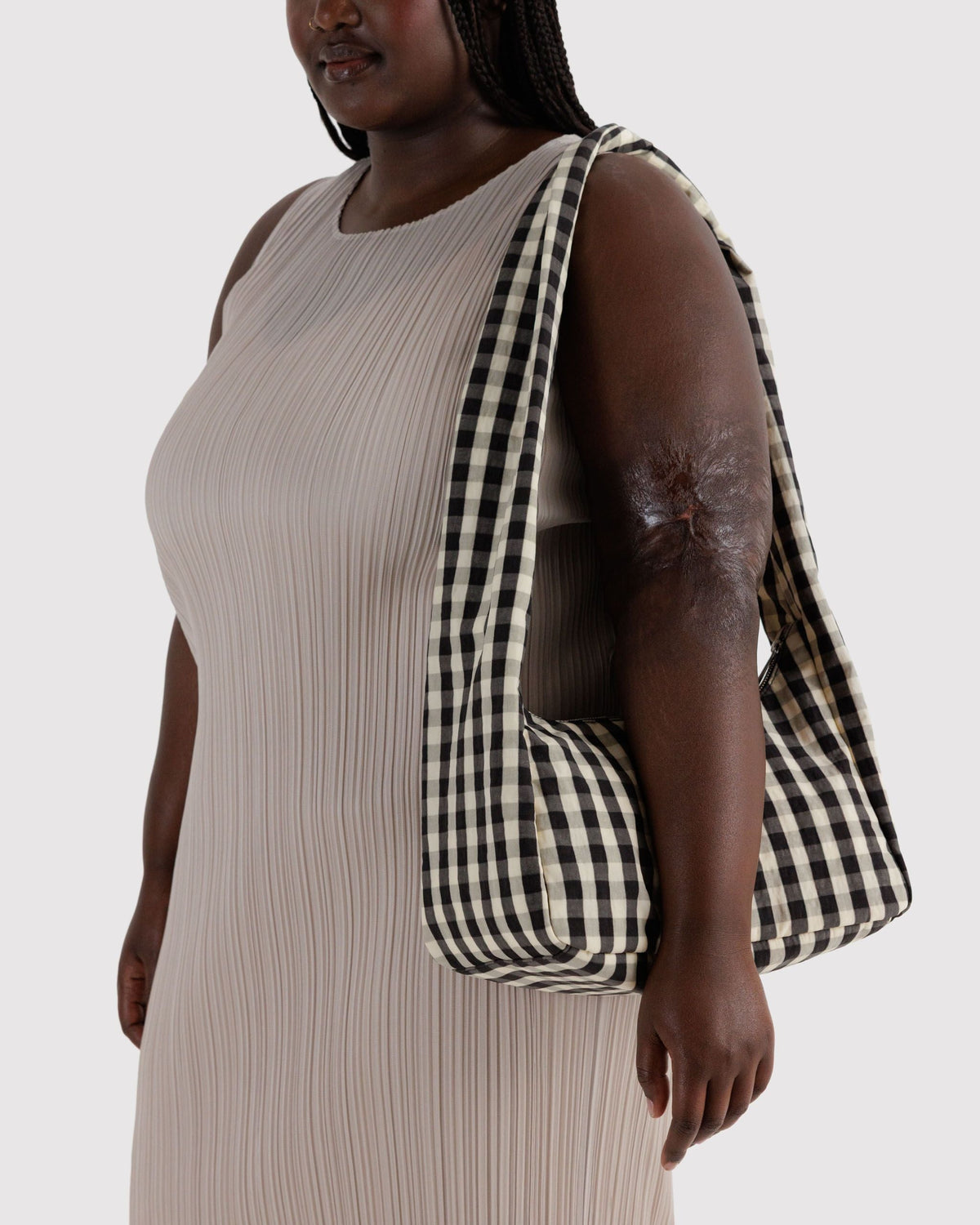 Nylon Meringue Bag - Black and Cream Gingham - image 2