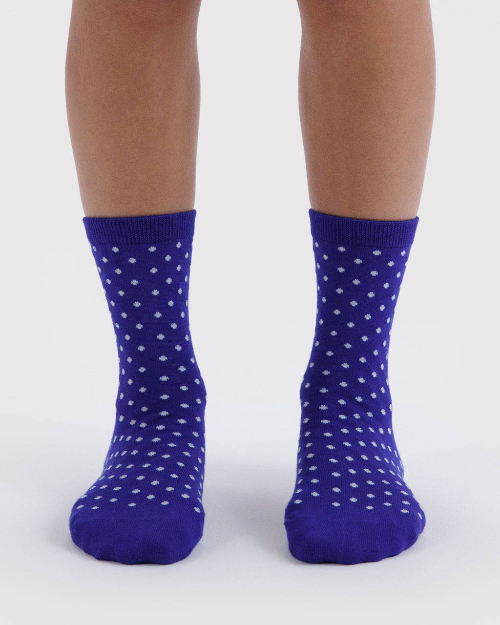 Crew Sock - Micro Blue and White Polka Dot - image 2