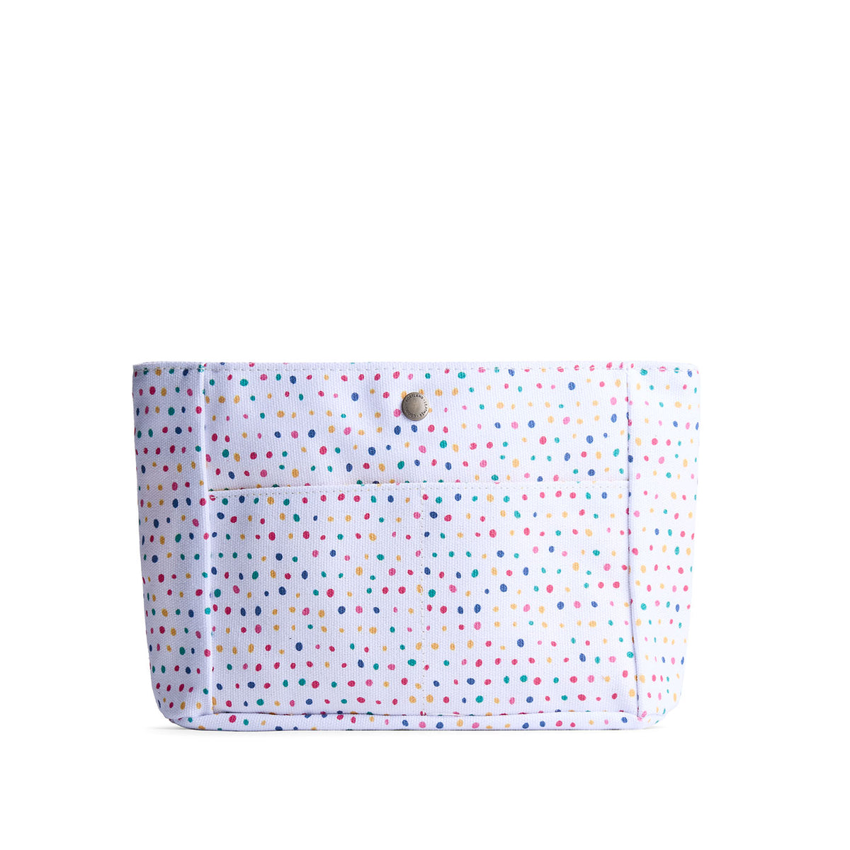 Sprinkles*Classic*Small | Back of printed canvas organizer with pockets