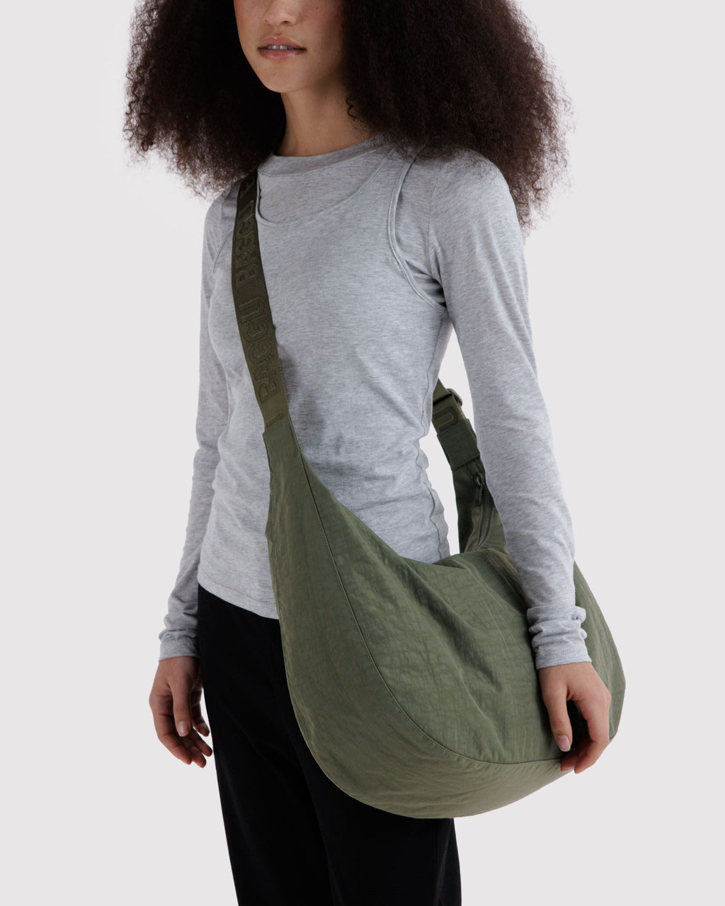 Large Nylon Crescent Bag - Caper - image 2