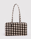 Medium Nylon Bowler Bag - Blurred Gingham Brown