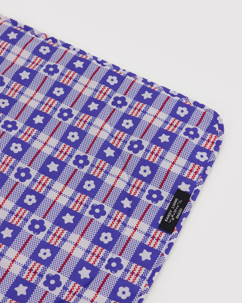 Puffy Picnic Blanket - Market Plaid Blue - image 3