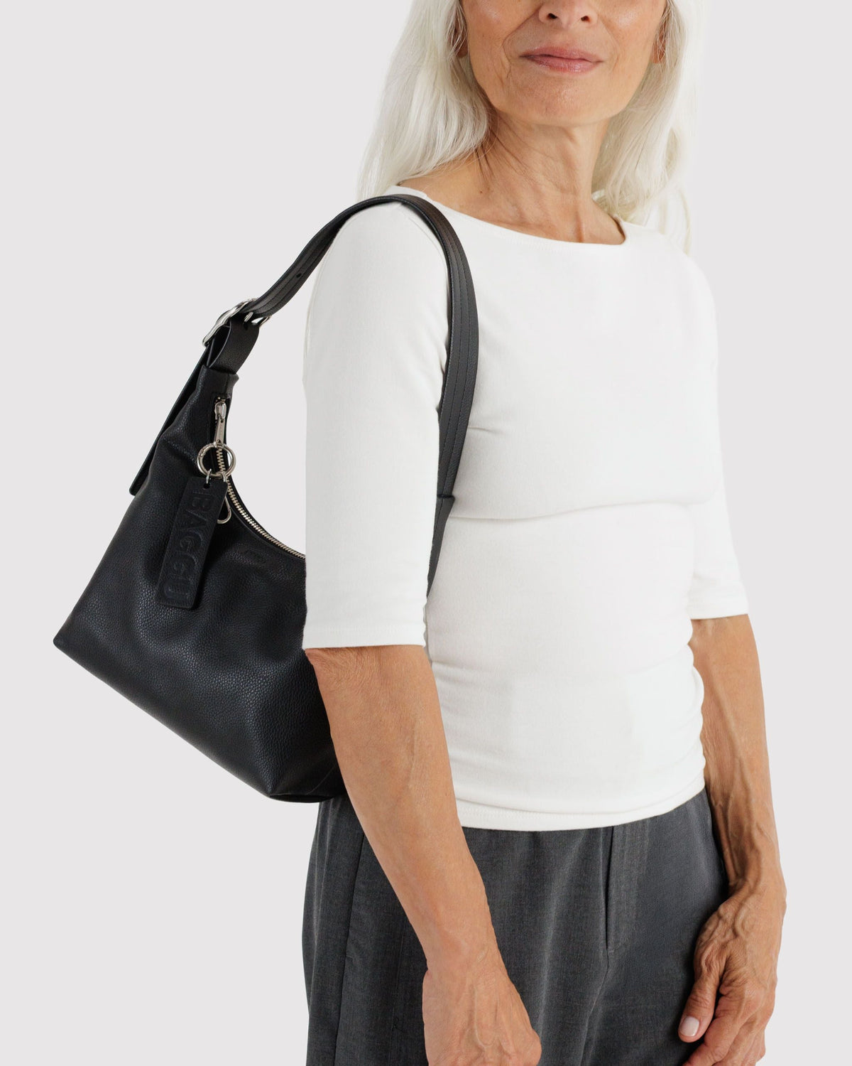 Mini Recycled Leather Shoulder Bag - Black - image 2