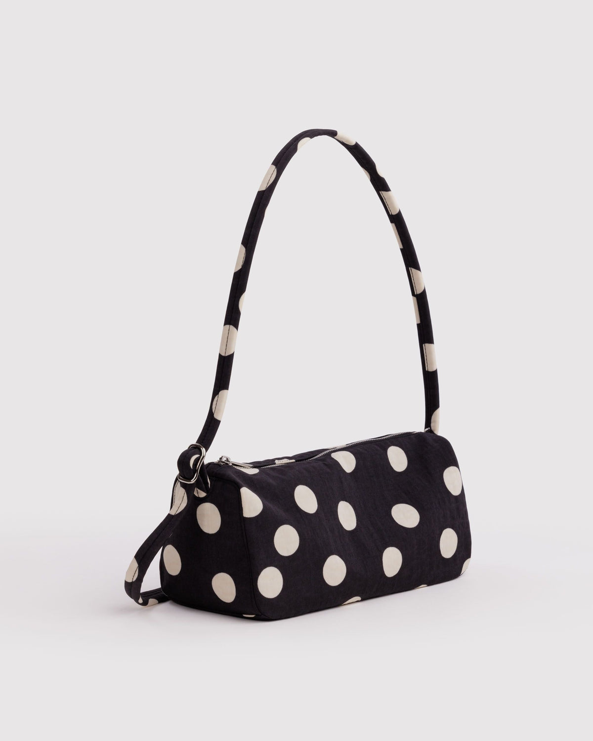 Nylon Loaf Bag - Black and Cream Polka Dot - image 3