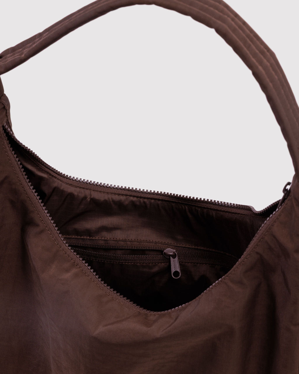 Nylon Shoulder Bag - Coffee - image 4