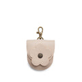 Pebbled Bone | U shaped pouch with layered leather flower cutout