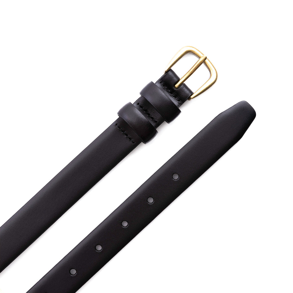 Women's Slim Double Loop Leather Belt