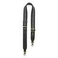 Black | Black strap with repeating tree pattern and brass-toned hardware