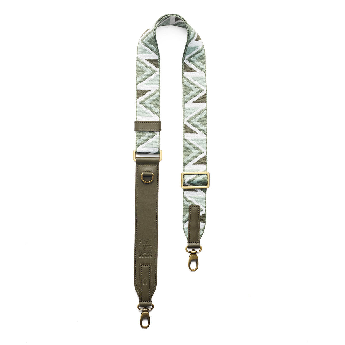 Juniper | Adjustable fabric and leather strap with zig zag pattern